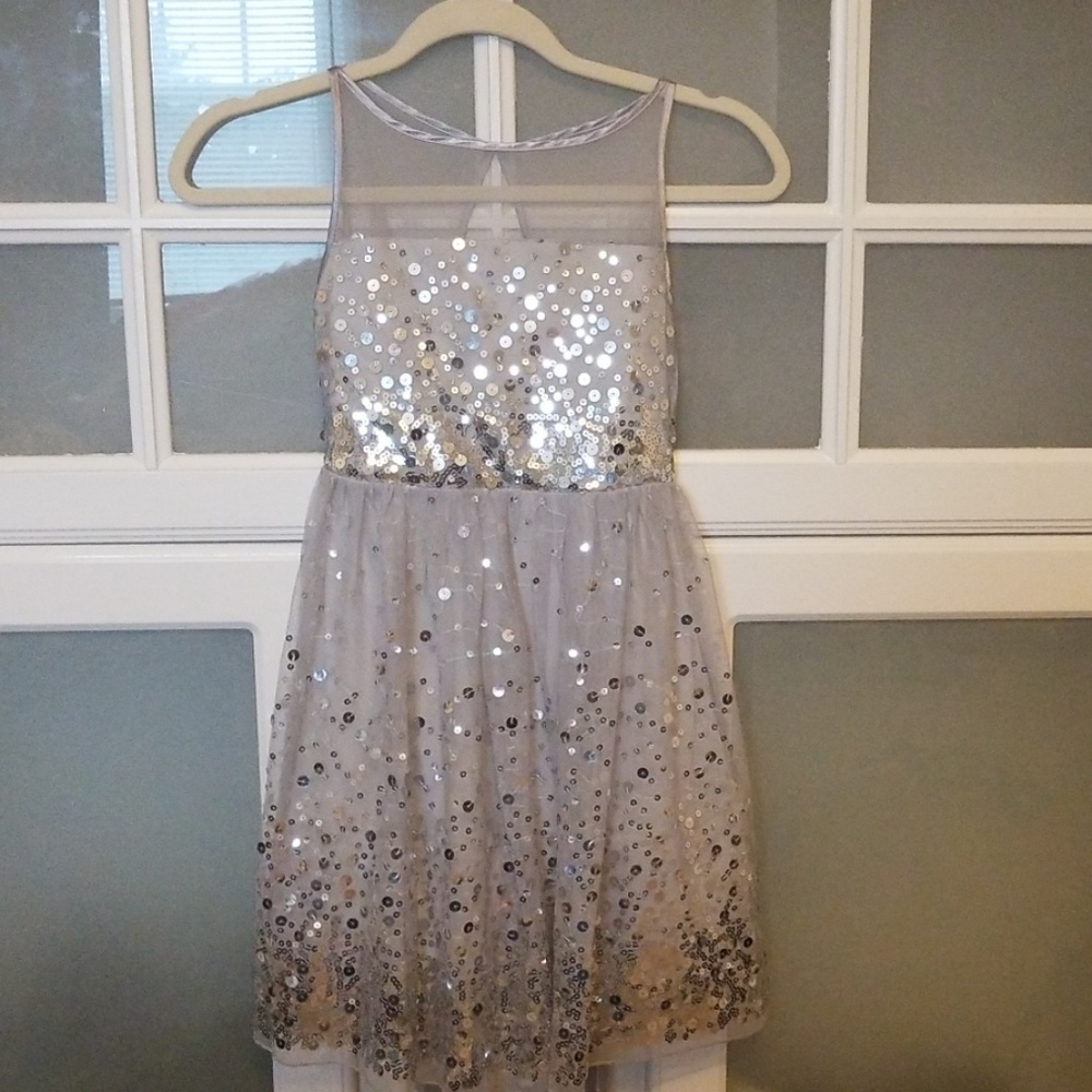 Gray and silver girls dress size 8